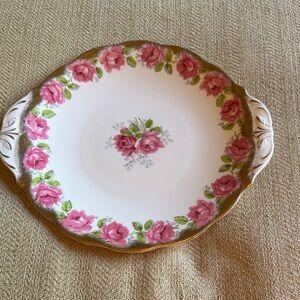 Vintage Royal Albert English Bone China - pink rose serving plate